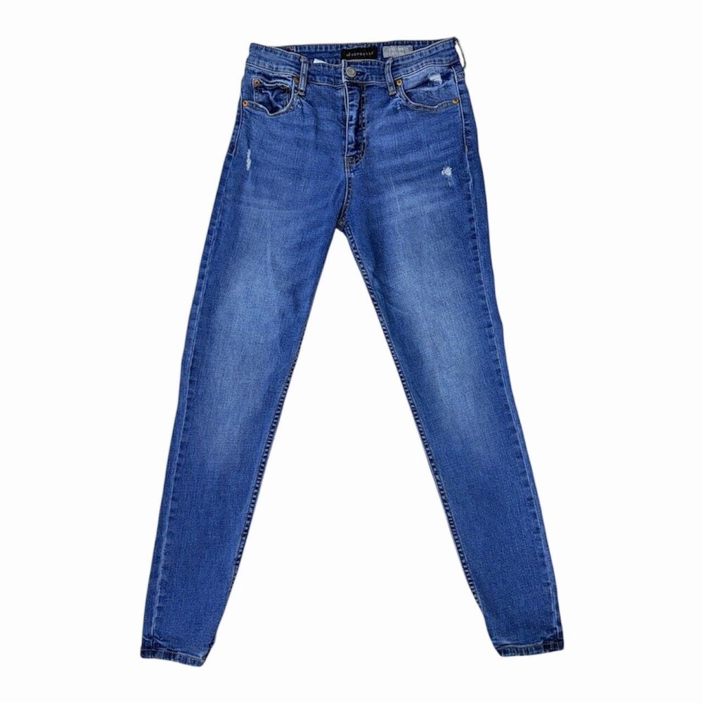Aeropostale Aero Cheeky Jegging Jeans Distressed Raw Hem Skinny Ankle Size 8
